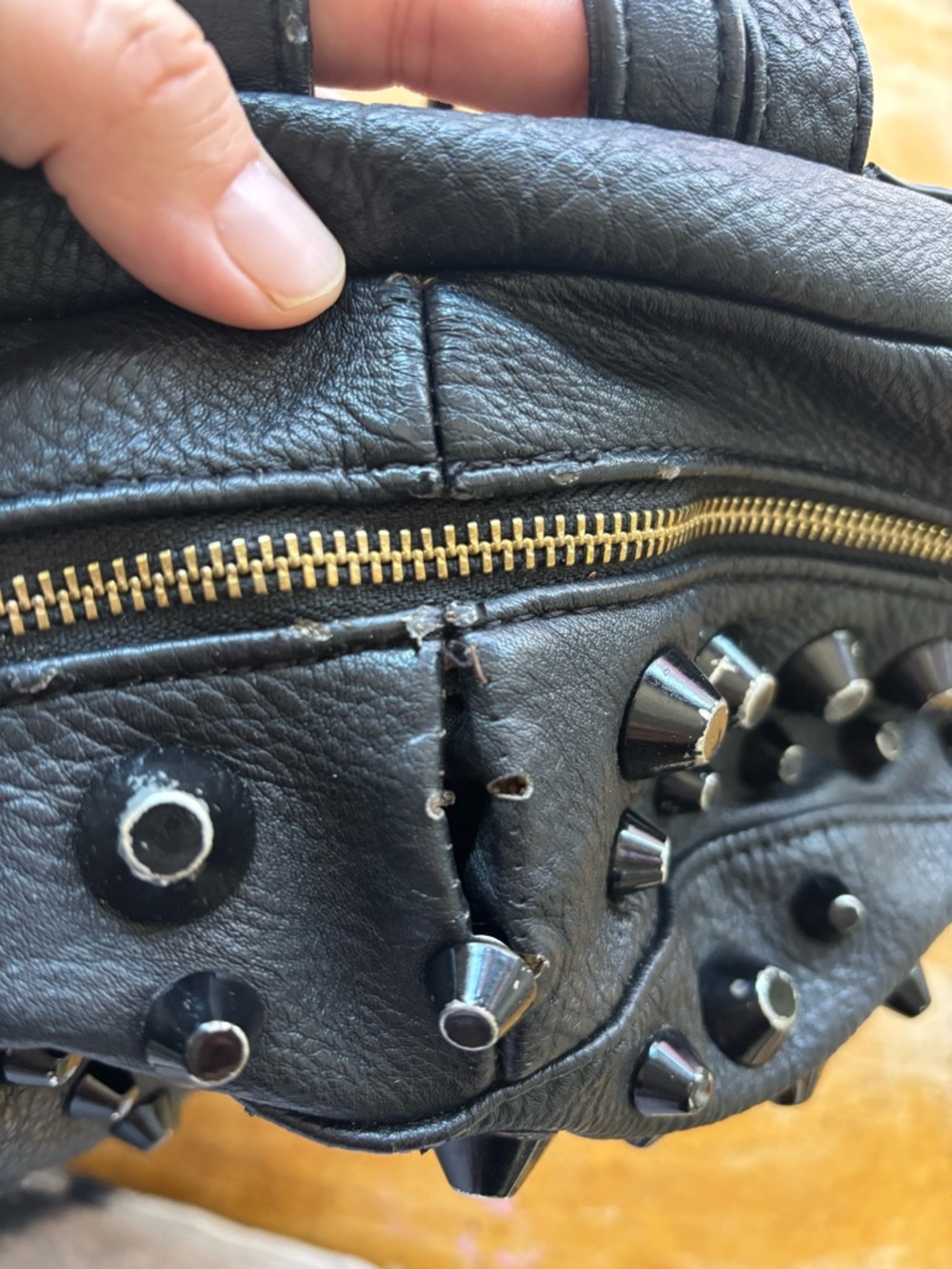 Traci Lynn Black Studded Vegan Leather Backpack - Picture 11 of 13